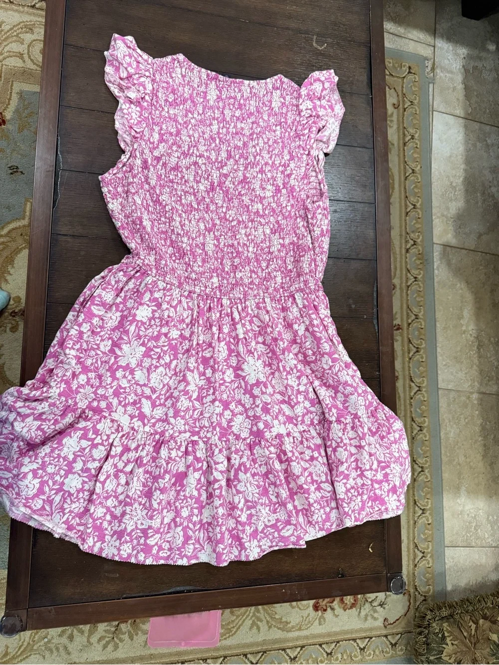 Pink Floral Smocked Women’s Dress